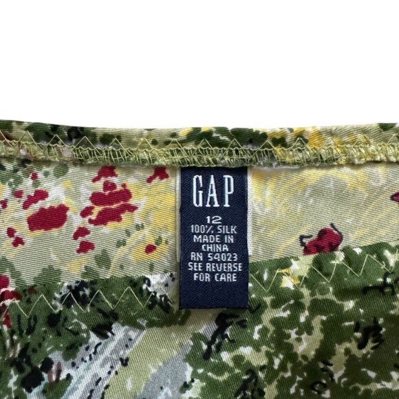 Vintage Y2K Gap Womens 100% Silk Farm Scene Horse Cottagecore Slip Skirt Sz 12 - Picture 2 of 3